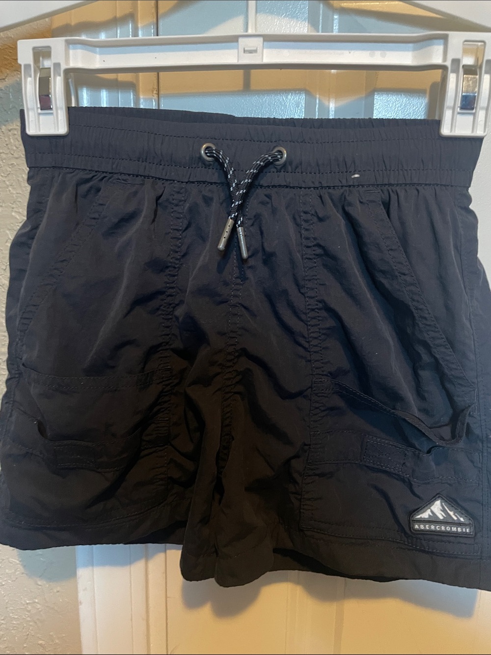 Abercrombie Black & Green Drawstring Shorts